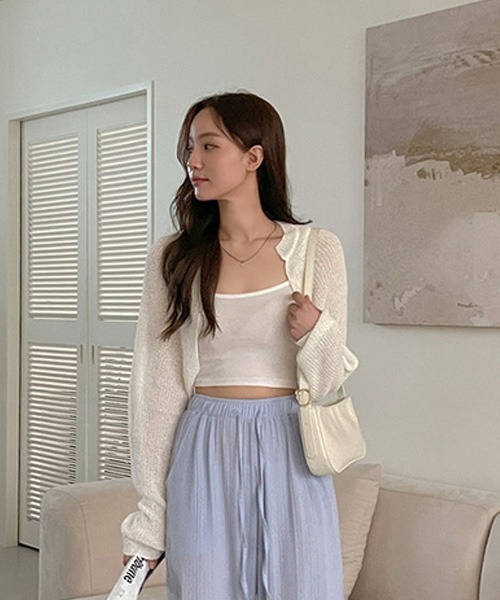 SONA（ソナ）の「SONYUNARA ボレロクロップカーディガン（カーディガン/ボレロ・レディース・ブラック/ベージュ/グレー/アイボリー・FREE）」の17枚目の写真