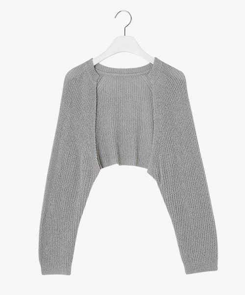 SONA（ソナ）の「SONYUNARA ボレロクロップカーディガン（カーディガン/ボレロ・レディース・ブラック/ベージュ/グレー/アイボリー・FREE）」の22枚目の写真