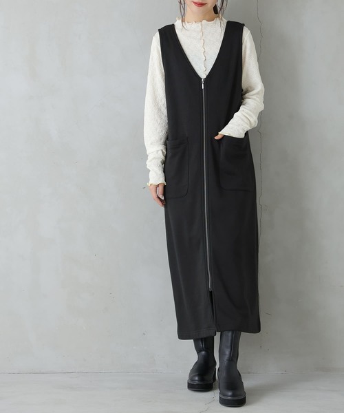 osharewalker（オシャレウォーカー）の「【廃盤】『センタージップ2wayジャンパースカート』（ジャンパースカート・レディース・ブラック/ボルドー/グレイッシュベージュ・1/2）」の13枚目の写真