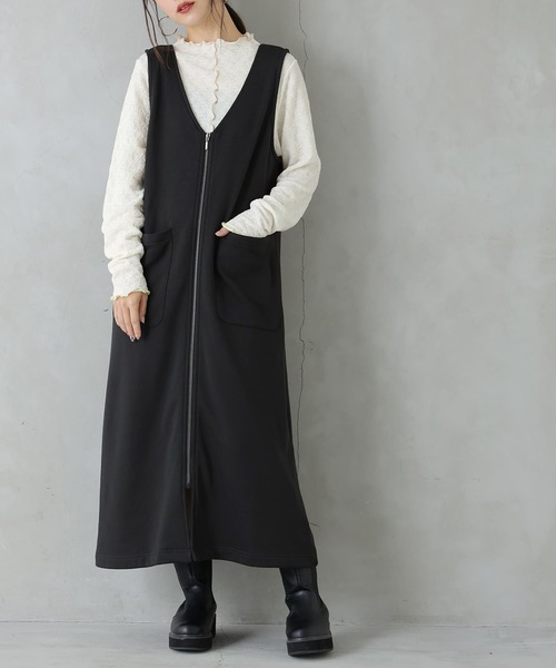 osharewalker（オシャレウォーカー）の「【廃盤】『センタージップ2wayジャンパースカート』（ジャンパースカート・レディース・ブラック/ボルドー/グレイッシュベージュ・1/2）」の5枚目の写真