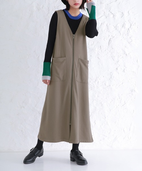 osharewalker（オシャレウォーカー）の「【廃盤】『センタージップ2wayジャンパースカート』（ジャンパースカート・レディース・ブラック/ボルドー/グレイッシュベージュ・1/2）」の8枚目の写真