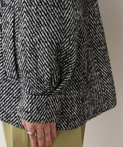 N.（N. Natural Beauty Basic）（エヌエヌナチュラルビューティーベーシック）の「◆ロービングツイードショートコート（その他アウター・レディース・ブラック/グリーン・MEDIUM）」の10枚目の写真