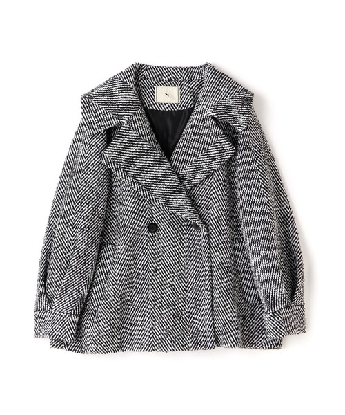 N.（N. Natural Beauty Basic）（エヌエヌナチュラルビューティーベーシック）の「◆ロービングツイードショートコート（その他アウター・レディース・ブラック/グリーン・MEDIUM）」の19枚目の写真