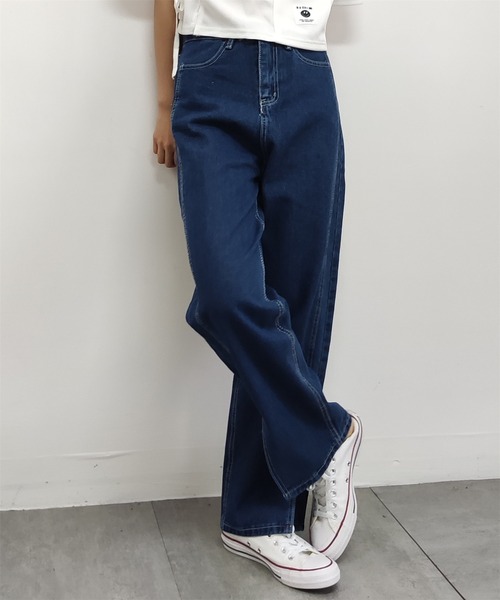 MAISON DE THERESE(メゾン ド テレーズ)の「ハイウエスト スリットデニムパンツ(デニムパンツ・レディース・ブラック/ブルー・M)」の13枚目の写真