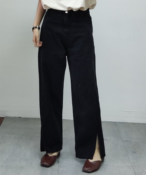 MAISON DE THERESE(メゾン ド テレーズ)の「ハイウエスト スリットデニムパンツ(デニムパンツ・レディース・ブラック/ブルー・M)」の8枚目の写真