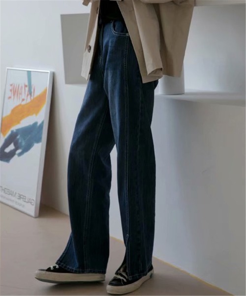 MAISON DE THERESE(メゾン ド テレーズ)の「ハイウエスト スリットデニムパンツ(デニムパンツ・レディース・ブラック/ブルー・M)」の10枚目の写真