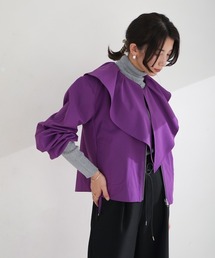 リバーシブルフリルカラーブルゾン