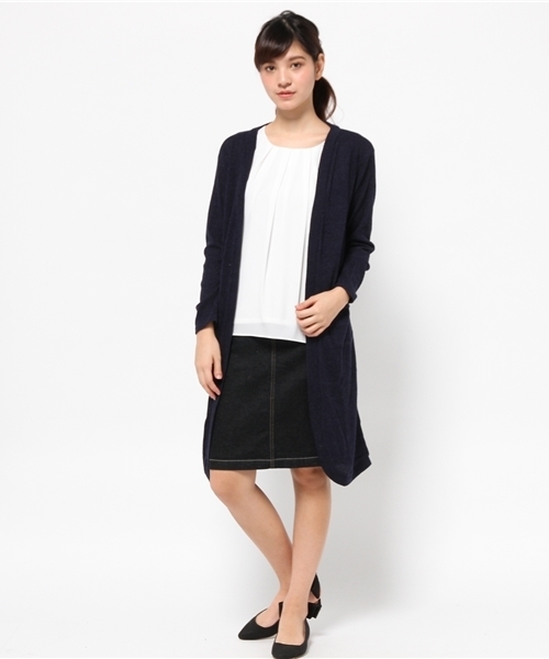 one after another NICE CLAUP（ワンアフターアナザーナイスクラップ）の「【ナイスクラップ】ロングカーディガン（カーディガン/ボレロ・レディース・アイボリー/グレー/ネイビー・FREE）」の3枚目の写真