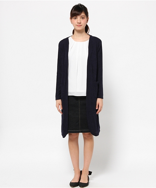 one after another NICE CLAUP（ワンアフターアナザーナイスクラップ）の「【ナイスクラップ】ロングカーディガン（カーディガン/ボレロ・レディース・アイボリー/グレー/ネイビー・FREE）」の4枚目の写真