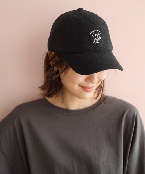 ROPE' PICNIC（ロペピクニック）の「【一部店舗限定】おもちくん×ROPE' PICNIC/刺繍フリースキャップ（キャップ・レディース・ブラウン/ブラック/キナリ・FREE）」の3枚目の写真