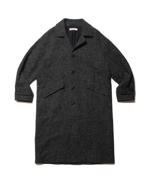 Ombre Check Wool Chester Field Coat