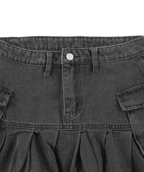 Figments(フィグメンツ)の「カーゴプリーツヘムデニムスカート(デニムスカート・レディース・ブラック・SMALL/MEDIUM)」の10枚目の写真