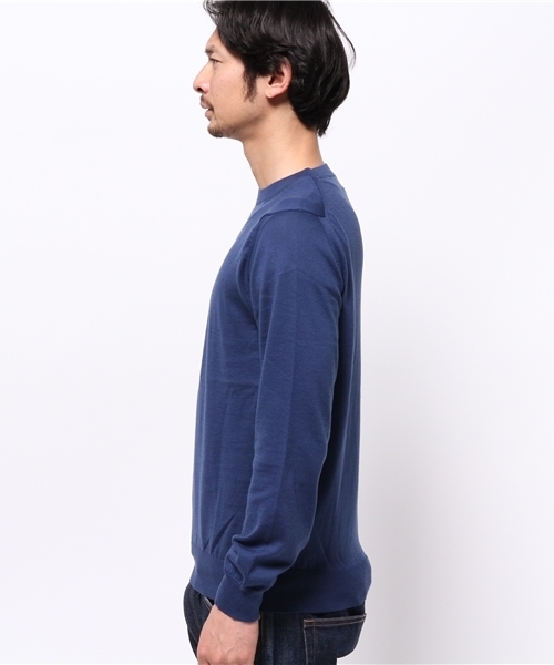 EDIFICE（エディフィス）の「◇COTTON 16GG クルーネックプルオーバーニット（ニット/セーター・メンズ・ホワイト/ネイビー/ブルー系その他・44/48/46）」の12枚目の写真