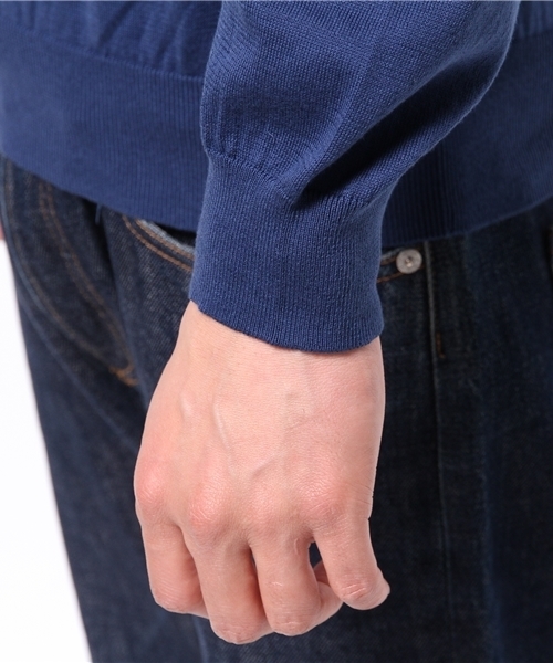 EDIFICE（エディフィス）の「◇COTTON 16GG クルーネックプルオーバーニット（ニット/セーター・メンズ・ホワイト/ネイビー/ブルー系その他・44/48/46）」の6枚目の写真