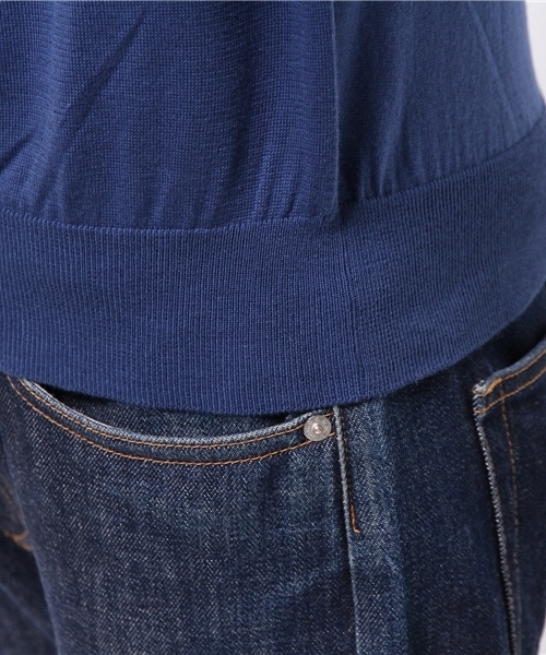 EDIFICE（エディフィス）の「◇COTTON 16GG クルーネックプルオーバーニット（ニット/セーター・メンズ・ホワイト/ネイビー/ブルー系その他・44/48/46）」の7枚目の写真