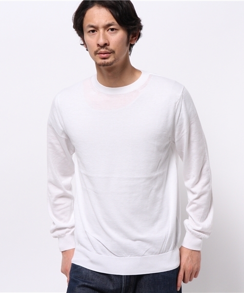 EDIFICE（エディフィス）の「◇COTTON 16GG クルーネックプルオーバーニット（ニット/セーター・メンズ・ホワイト/ネイビー/ブルー系その他・44/48/46）」の17枚目の写真