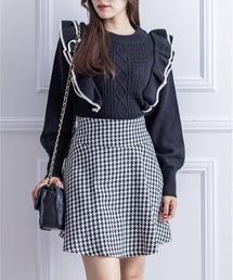 clear | 配色フリルニットトップス(ニット/セーター)