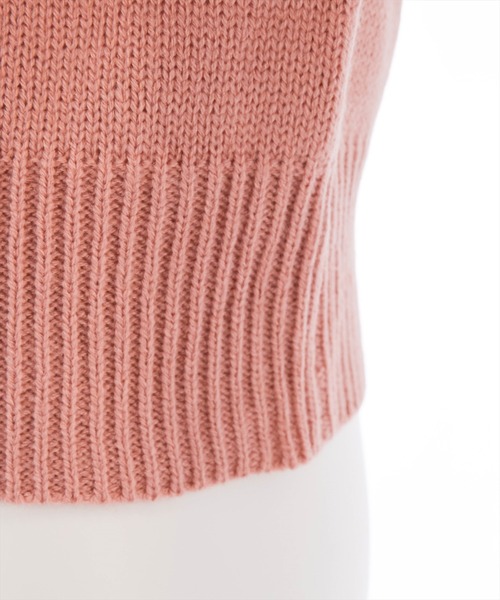 clear（クリア）の「配色フリルニットトップス（ニット/セーター・レディース・ブラック/ピンク/アイボリー・F）」の9枚目の写真