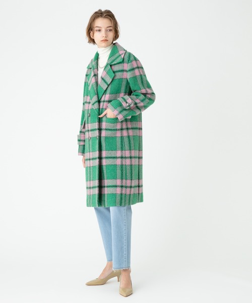 アルアバイル　ルルウィルビー ビックチェックダブルブレストコート アルアバイル ルルウィルビー ビックチェックダブルブレストコート