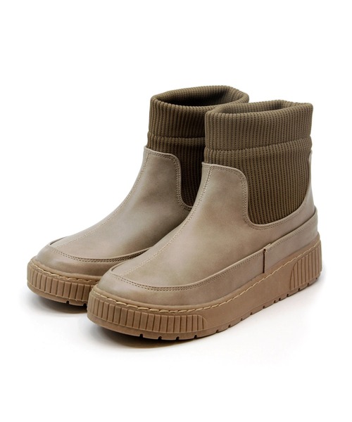 Sugar Sugar（シュガーシュガー）の「【SUGAR SUGAR シュガーシュガー】リブニットソックスブーツ（ブーツ・レディース・グレー/ブラウン系その他/ブラック・S/M/L/LL）」の13枚目の写真