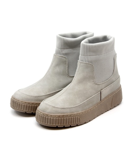 Sugar Sugar（シュガーシュガー）の「【SUGAR SUGAR シュガーシュガー】リブニットソックスブーツ（ブーツ・レディース・グレー/ブラウン系その他/ブラック・S/M/L/LL）」の12枚目の写真