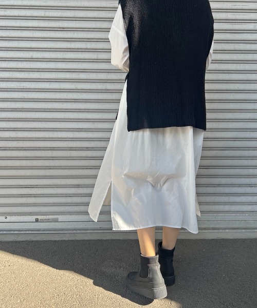 Sugar Sugar（シュガーシュガー）の「【SUGAR SUGAR シュガーシュガー】リブニットソックスブーツ（ブーツ・レディース・グレー/ブラウン系その他/ブラック・S/M/L/LL）」の19枚目の写真