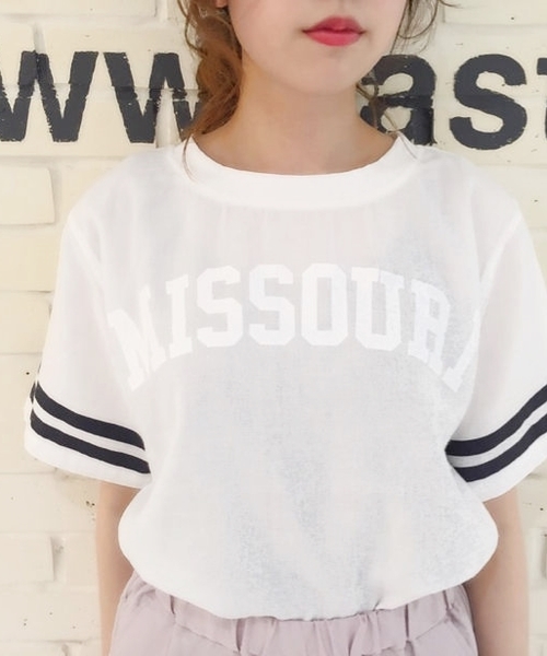 Kastane(カスタネ)の「【Kastane】バスケットTブラウス(シャツ/ブラウス・レディース・ホワイト/ネイビー/グレー・FREE)」の2枚目の写真