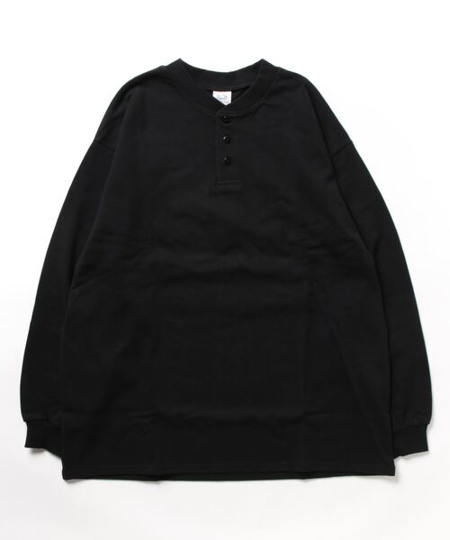 ヘンリーネック ブラック カットソー Sサイズ ヘビーオンスL/Sヘンリーネック（Tシャツ/カットソー）｜FRUIT
