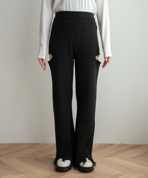 WEGO（ウィゴー）の「WEGO/ダメージニットパンツ（スウェットパンツ・レディース・ピンク/ブラック・FREE）」の14枚目の写真