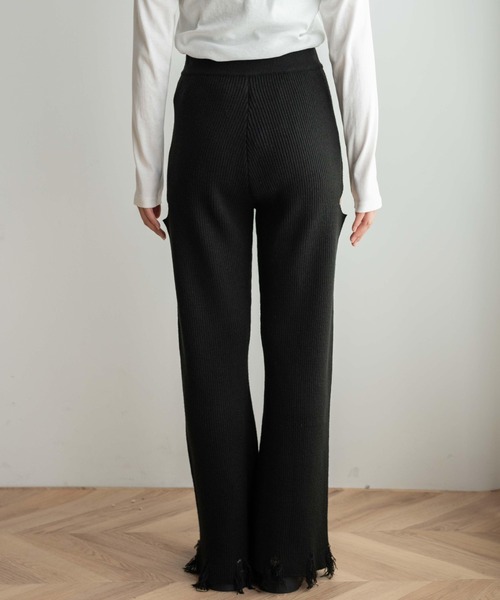 WEGO（ウィゴー）の「WEGO/ダメージニットパンツ（スウェットパンツ・レディース・ピンク/ブラック・FREE）」の16枚目の写真