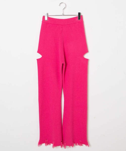 WEGO（ウィゴー）の「WEGO/ダメージニットパンツ（スウェットパンツ・レディース・ピンク/ブラック・FREE）」の17枚目の写真