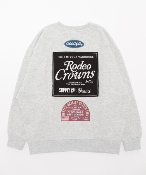 RODEO CROWNS WIDE BOWL（ロデオクラウンズワイドボウル）の「LOGO MANY PATCHESスウェット（スウェット・レディース・ピンク/グリーン/グレー×ホワイト/ブラック・FREE）」の5枚目の写真