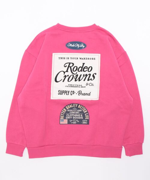 RODEO CROWNS WIDE BOWL（ロデオクラウンズワイドボウル）の「LOGO MANY PATCHESスウェット（スウェット・レディース・ピンク/グリーン/グレー×ホワイト/ブラック・FREE）」の6枚目の写真