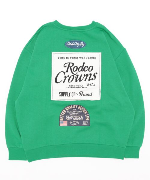 RODEO CROWNS WIDE BOWL（ロデオクラウンズワイドボウル）の「LOGO MANY PATCHESスウェット（スウェット・レディース・ピンク/グリーン/グレー×ホワイト/ブラック・FREE）」の7枚目の写真