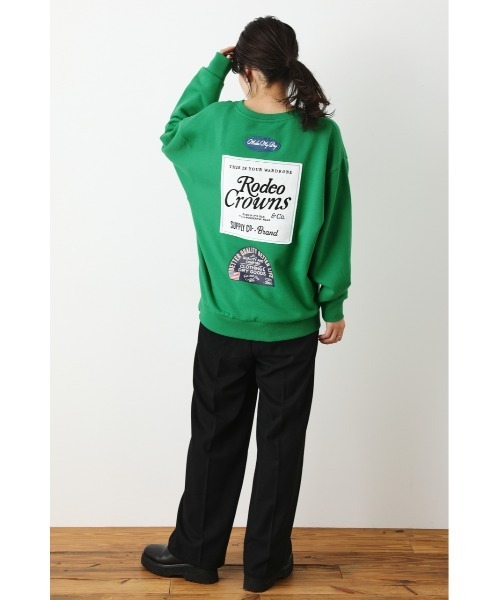 RODEO CROWNS WIDE BOWL（ロデオクラウンズワイドボウル）の「LOGO MANY PATCHESスウェット（スウェット・レディース・ピンク/グリーン/グレー×ホワイト/ブラック・FREE）」の17枚目の写真