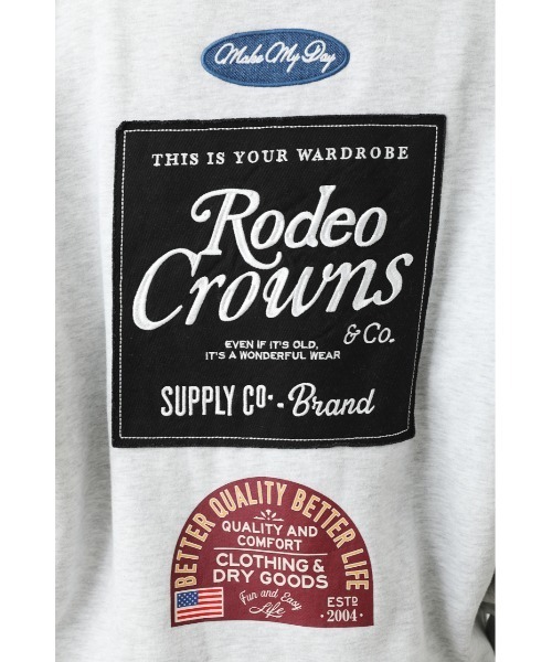 RODEO CROWNS WIDE BOWL（ロデオクラウンズワイドボウル）の「LOGO MANY PATCHESスウェット（スウェット・レディース・ピンク/グリーン/グレー×ホワイト/ブラック・FREE）」の18枚目の写真