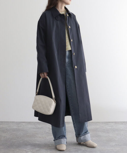 fredy emue(フレディエミュ)の「ステンカラーコート(ステンカラーコート・レディース・ネイビー/ベージュ・38)」の3枚目の写真