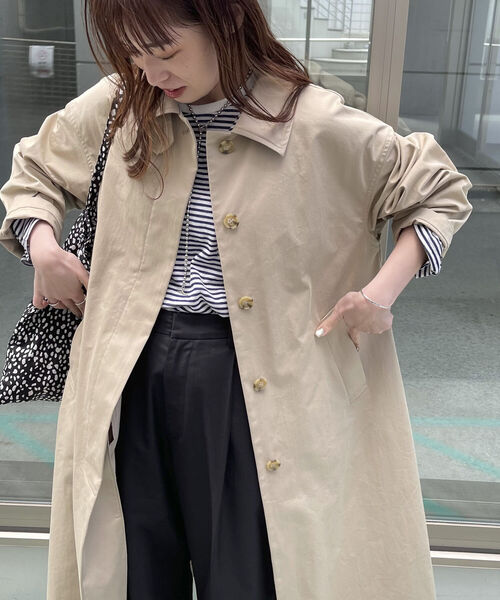 fredy emue(フレディエミュ)の「ステンカラーコート(ステンカラーコート・レディース・ネイビー/ベージュ・38)」の15枚目の写真