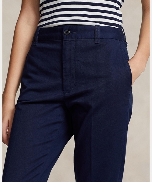 POLO RALPH LAUREN（ポロ ラルフ ローレン）の「クロップド スリム フィット ツイル チノ パンツ（チノパンツ・レディース・ネイビー系1・0/00/10/2/4/6/8/12/14）」の4枚目の写真