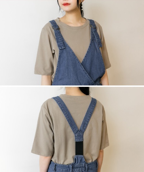 atONE（アットワン）の「atONE カシュクールデニムサロペット（サロペット/オーバーオール・レディース・ブルー/ワンウォッシュ・M/LL/4L/3L/L）」の18枚目の写真