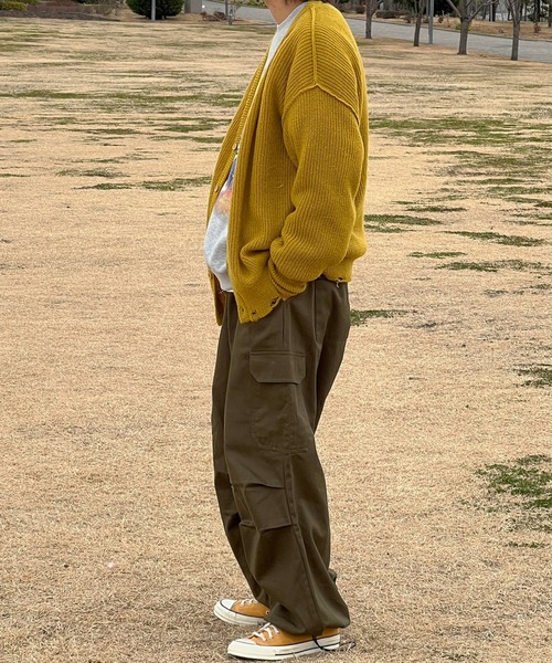 kutir（クティール）の「ビックシルエットダメージニットカーディガン（カーディガン/ボレロ・メンズ・ブルー/ブラック/チャコール/マスタード・MEDIUM/LARGE）」の21枚目の写真