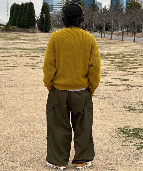 kutir（クティール）の「ビックシルエットダメージニットカーディガン（カーディガン/ボレロ・メンズ・ブルー/ブラック/チャコール/マスタード・MEDIUM/LARGE）」の22枚目の写真