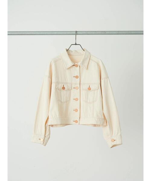 earth music&ecology(アースミュージックアンドエコロジー)の「マントスリーブGジャン(デニムジャケット・レディース・インディゴブルー/ホワイト系その他2・FREE)」の18枚目の写真