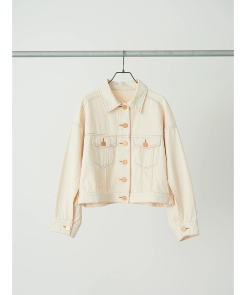 earth music&ecology(アースミュージックアンドエコロジー)の「マントスリーブGジャン(デニムジャケット・レディース・インディゴブルー/ホワイト系その他2・FREE)」の3枚目の写真