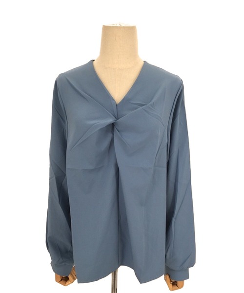Amulet(アミュレット)の「Vネックツイストブラウス(シャツ/ブラウス・レディース・ブルー/ブラック・M/L/XL)」の4枚目の写真