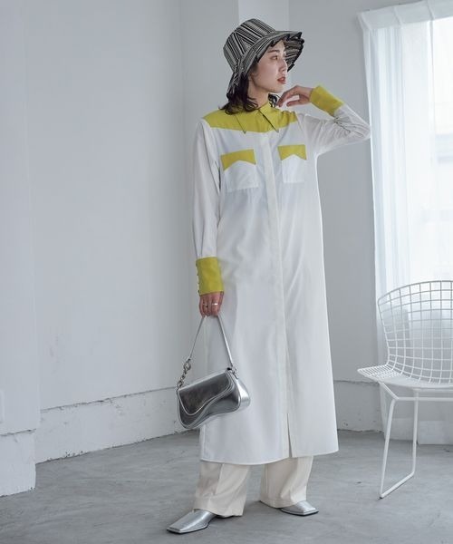 JEANASIS（ジーナシス）の「バイカラーウエスタンワンピ【おね企画】/192862（シャツワンピース・レディース・ホワイト系その他/ベージュ系その他・FREE）」の10枚目の写真