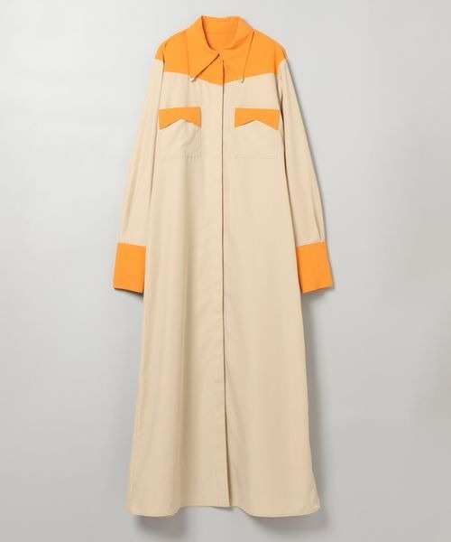 JEANASIS（ジーナシス）の「バイカラーウエスタンワンピ【おね企画】/192862（シャツワンピース・レディース・ホワイト系その他/ベージュ系その他・FREE）」の3枚目の写真