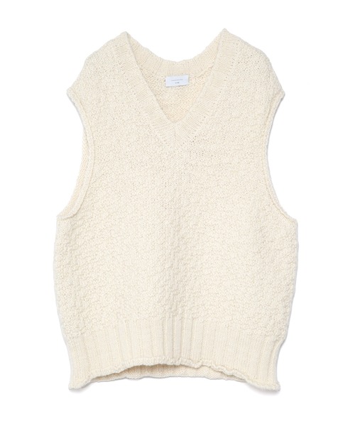 UNDECORATED（アンデコレイテッド）の「UNDECORATED アンデコレイテッド / Wool Random Slub Knit Vest ウールランダムスラブ Vネックニットベスト / UDF23805（ベスト・レディース・杢グレー/ブラック/アイボリー・0）」の3枚目の写真