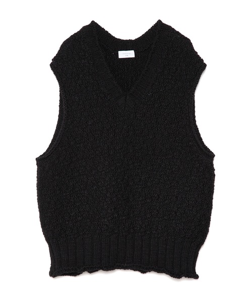 UNDECORATED（アンデコレイテッド）の「UNDECORATED アンデコレイテッド / Wool Random Slub Knit Vest ウールランダムスラブ Vネックニットベスト / UDF23805（ベスト・レディース・杢グレー/ブラック/アイボリー・0）」の2枚目の写真