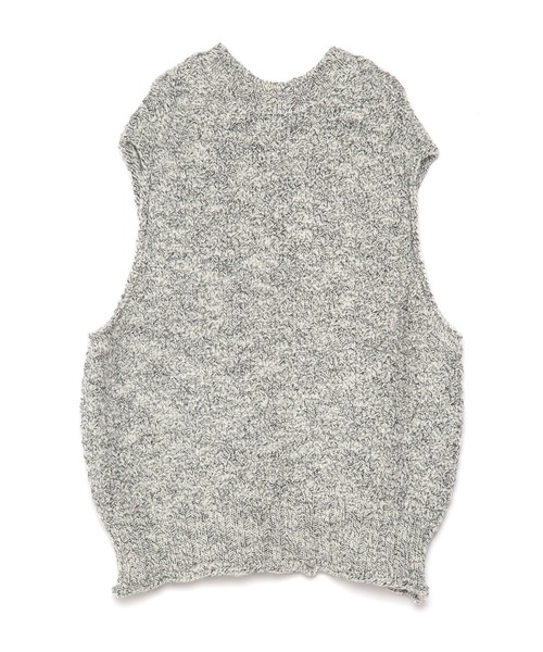UNDECORATED（アンデコレイテッド）の「UNDECORATED アンデコレイテッド / Wool Random Slub Knit Vest ウールランダムスラブ Vネックニットベスト / UDF23805（ベスト・レディース・杢グレー/ブラック/アイボリー・0）」の8枚目の写真